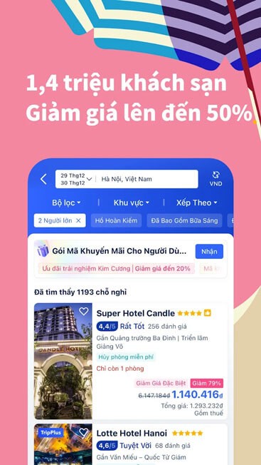 Đặc phòng khách sạn với nhiều ưu đãi