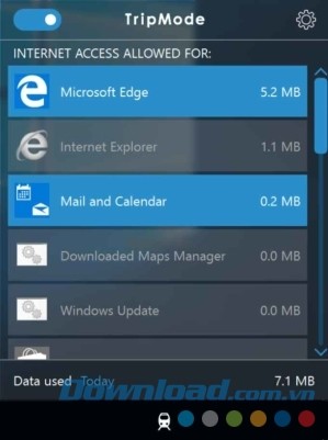 Bảng điều khiển TripMode cho Mac
