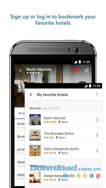 Đánh dấu khách sạn yêu thích