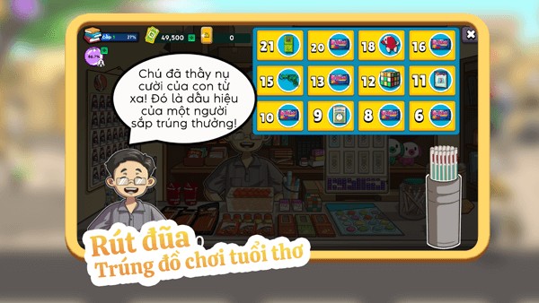 Chơi rút đũa, trúng đồ chơi tuổi thơ