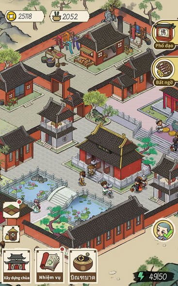 Mô phỏng điều hành hoạt động ngôi chùa