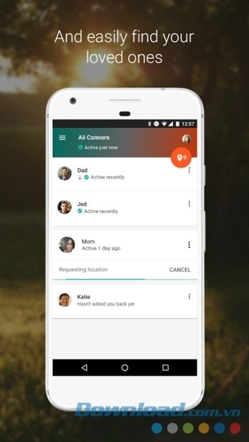 Dễ dàng để tìm được vị trí người thân yêu