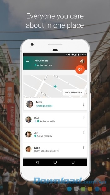 Vị trí của những người thân yêu hiển thị rõ ràng chi tiết trên bản đồ