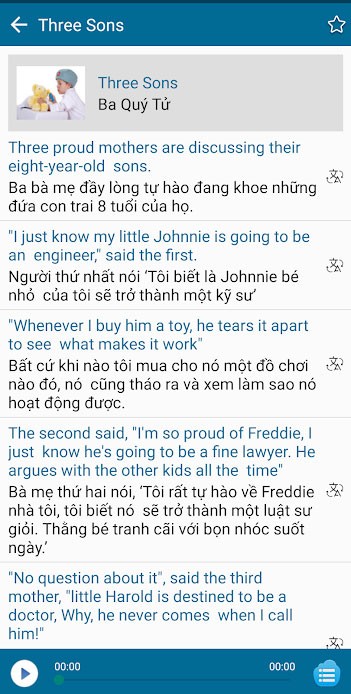 Ứng dụng Truyện cười tiếng Anh cho Android