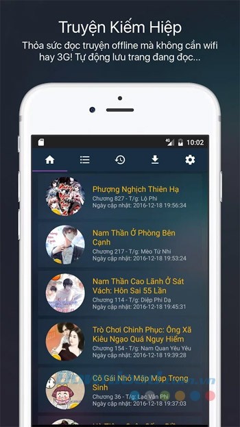 Giao diện Truyện kiếm hiệp