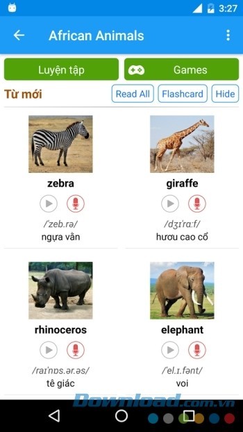 Từ vựng được dịch đầy đủ, có hình ảnh minh họa