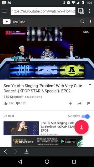 Duyệt video YouTube trên ứng dụng TubeMate