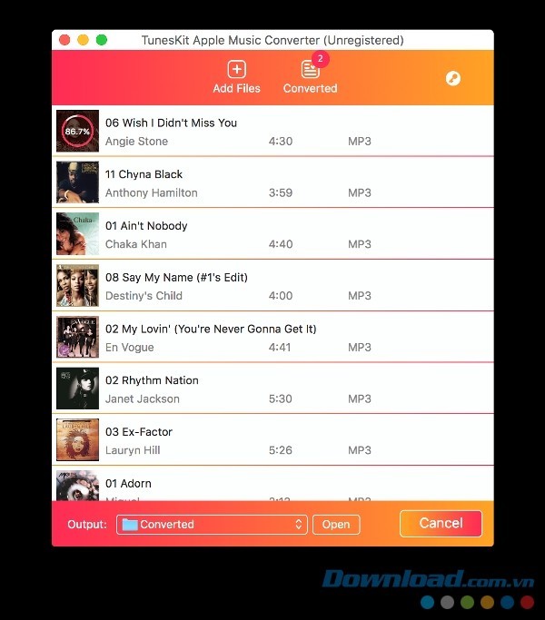 Chọn định dạng nhạc để TunesKit Apple Music Converter cho Mac chuyển định dạng nhanh chóng