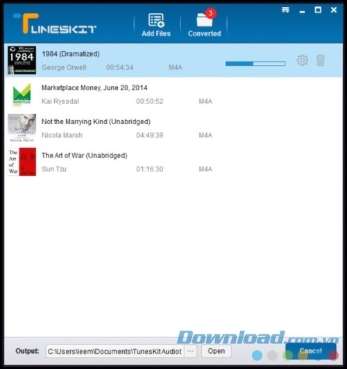 Nhấn Convert để chuyển đổi tập tin sách âm thanh trên iTunes