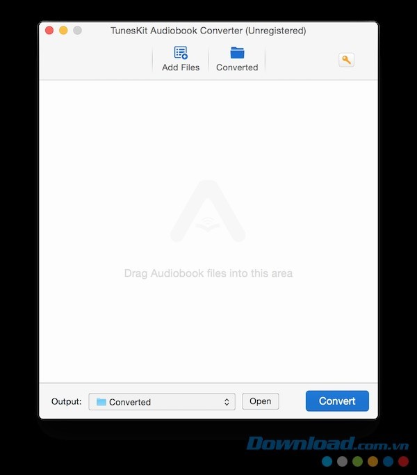 Giao diện phần mềm TunesKit Audiobook Converter cho Mac đơn giản và trực quan