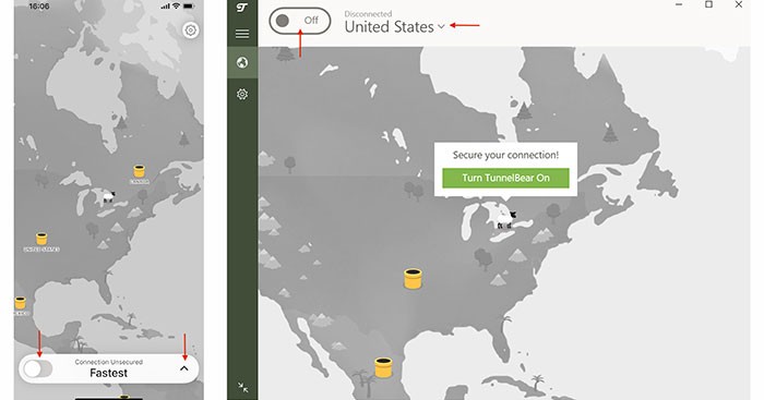 Cách sử dụng ứng dụng VPN TunnelBear