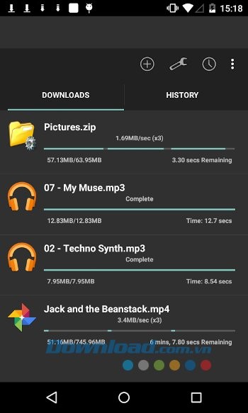 Giao diện ứng dụng Turbo Download Manager