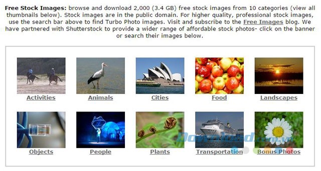 Giao diện kho ảnh Turbo Photo Online