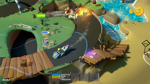 Đặt bẫy và kết hợp vũ khí để hất văng đội thủ, rộng đường về đích đầu tiên