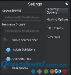 Mục Directly Options của TV Show Renamer