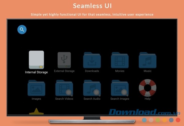 TvExplorer cho Android có thiết kế giao diện thống nhất và dễ điều hướng
