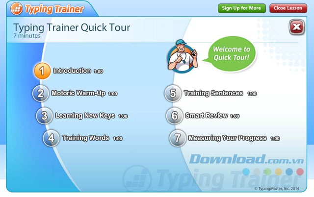 Khóa học đánh máy miễn phí Typing Trainer