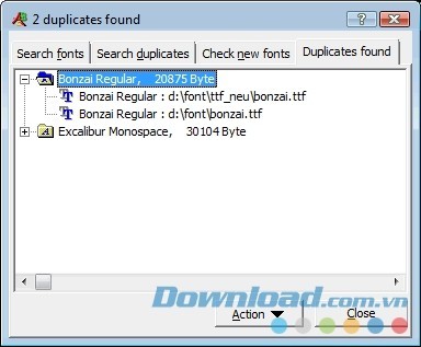 Typograf tìm kiếm font chữ trùng lặp trên mọi ổ đĩa như USB, DVD...