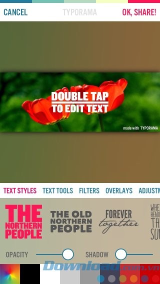 Nhấn đúp để thay đổi chữ