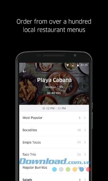 Đặt món trên UberEATS
