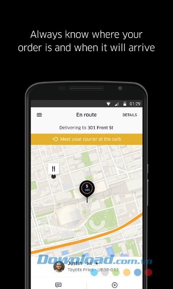 Theo dõi đơn hàng trên UberEATS