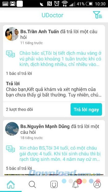 Giao diện chính của Udoctor cho bác sĩ
