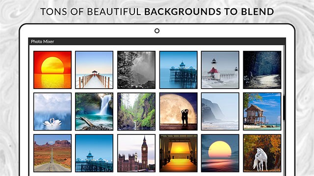 Ultimate Photo Blender/Mixer cung cấp nhiều hình nền đẹp để bạn sử dụng luôn