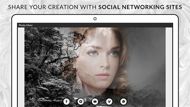 Chia sẻ ảnh nhanh trên mạng xã hội từ Ultimate Photo Blender/Mixer