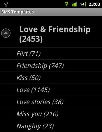Ultimate SMS Template Library For Android