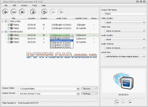 Ultra DVD to DivX Converter