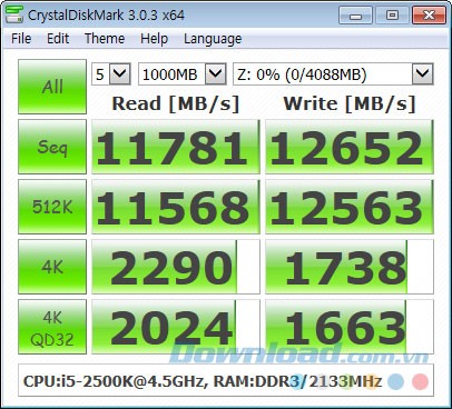 Giao diện Ultra RAMDisk