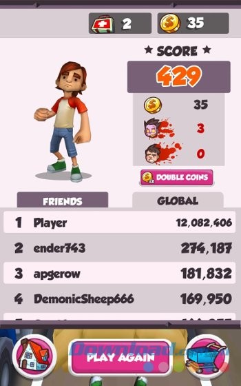 Thành tích trong game Undead City Run