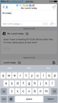 Trả lời thư nhanh chóng ngay trong ứng dụng