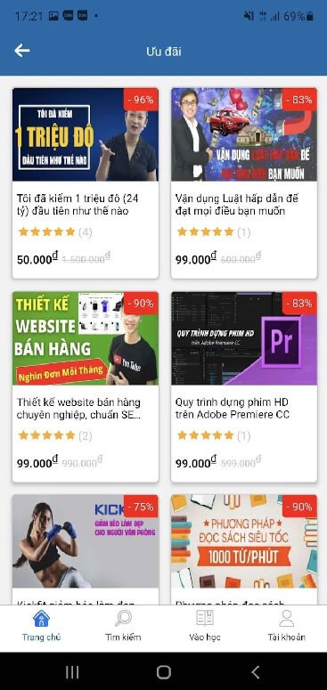 Ưu đãi trên Unica