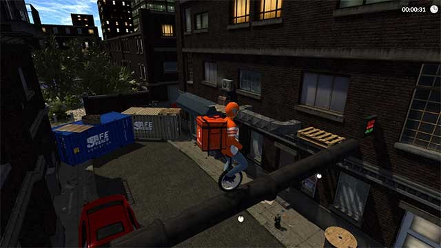 Hoàn thành thử thách giao pizza đầy chông gai trong Unicycle Pizza Time