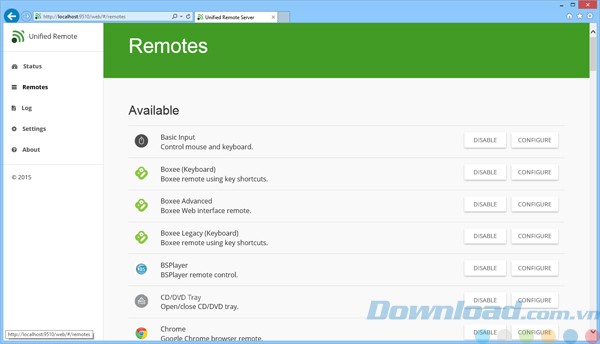 Các điều khiển từ xa