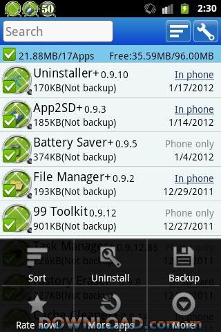 Uninstaller + App2SD For Android