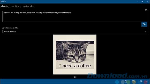 Chia sẻ nội dung trên mạng xã hội bằng ứng dụng UniShare