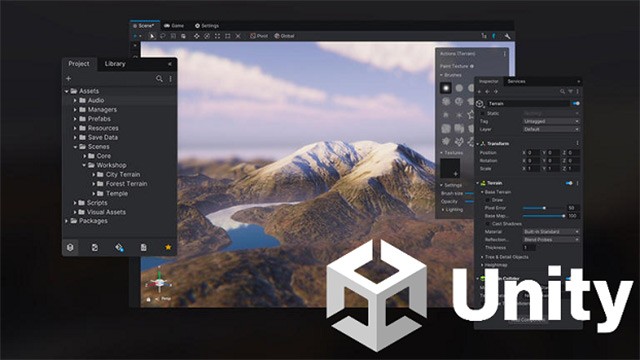 Unity Free cung cấp bộ công cụ để phát triển trò chơi 2D, 3D cũng như phần mềm đa nền tảng