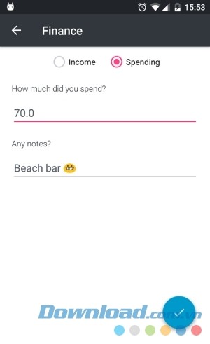 Quản lý tài chính trên Universal Diary cho Android