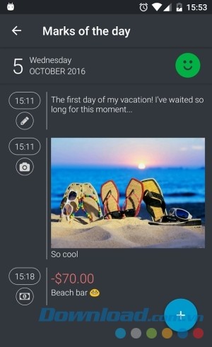 Thay đổi giao diện Universal Diary cho Android sang nền tối