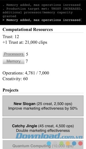 Giao diện Universal Paperclips cho Android