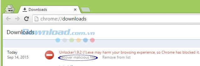 Khôi phục Unlocker trên Chrome