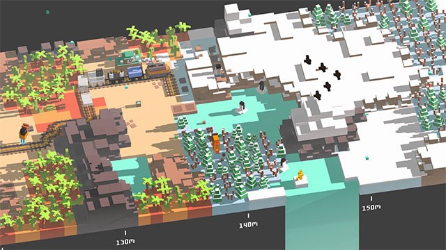 Unrailed! là game mô phỏng xây dựng hệ thống đường sắt dài vô tận