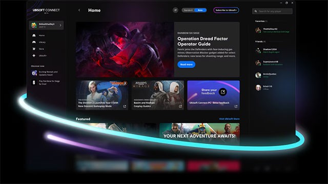Quản lý toàn bộ các tựa game Ubisoft, kết nối cộng đồng và nhiều hoạt động khác