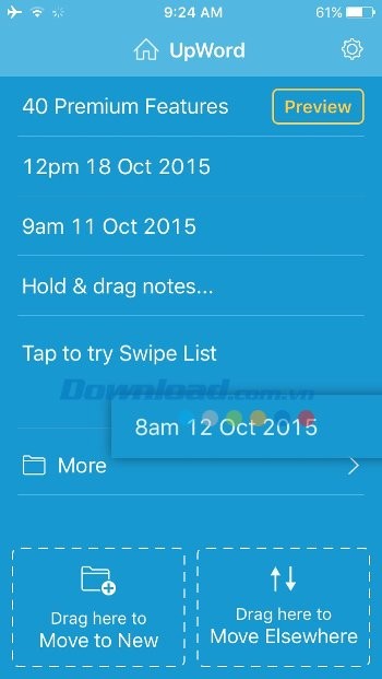 Thao tác nhanh bằng cách kéo thả