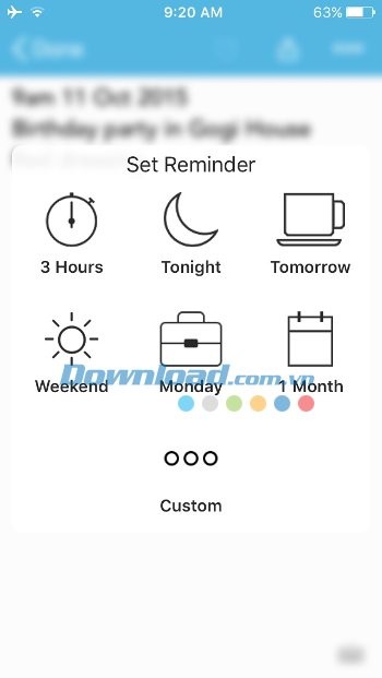 Thiết lập trình nhắc việc