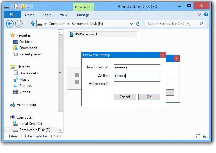 Đặt mật khẩu bảo vệ USB