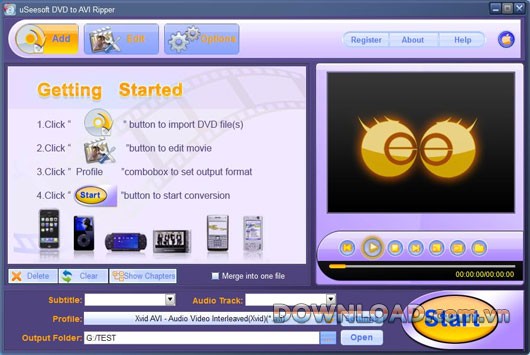 uSeesoft DVD to AVI Ripper