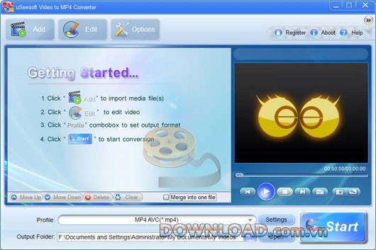uSeesoft Video to MP4 Converter